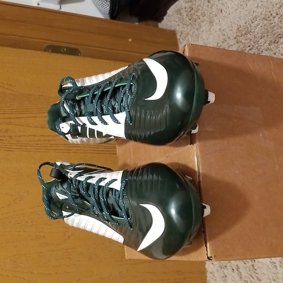 NIKE SIZE 16 GREEN WHITE VAPOR SPEED REPLACEABLE FOOTBALL CLEATS COMES WITH TOOL - Picture 4 of 12